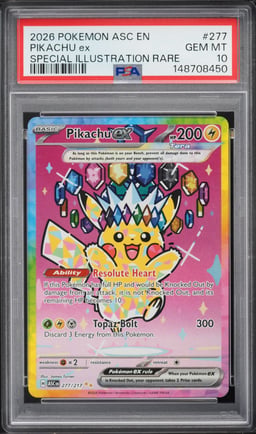 2026 Pokemon Mega Evolution Ascended Heroes SIR Pikachu EX #277 PSA 10 GEM MINT