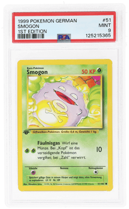 1999 Pokemon Base Set German 1st Edition Koffing #51 PSA 9