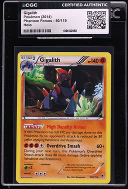 2014 Pokemon XY Phantom Forces Holo Gigalith #50 CGC AUTH