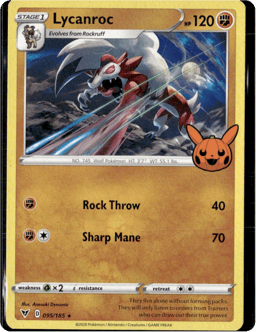 2020 Lycanroc #095/185 Miscellaneous Cards & Products
