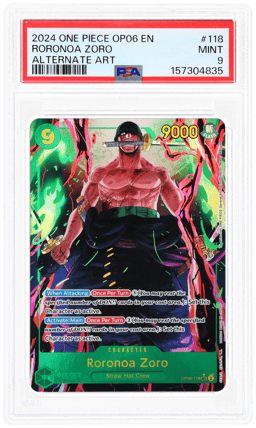 2024 One Piece Wings of the Captain Alternate Art Roronoa Zoro #OP06118 PSA 9