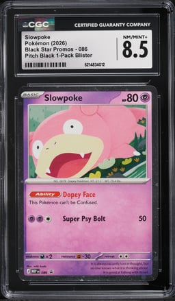 2026 Pokemon Mega Evolution Promo Pitch Black Slowpoke #86 CGC 8.5 NM-MT+