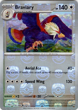 2025 Braviary  (Master Ball) #078 Black Bolt
