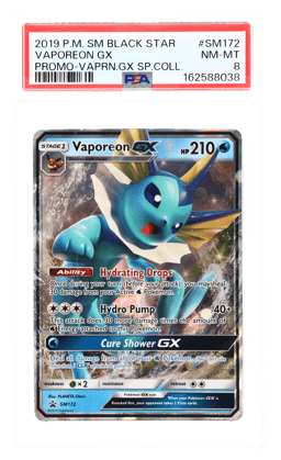 2019 Pokemon Sm Black Star Promo Vaporeon Gx Special Collection Vaporeon Gx #SM172 PSA 8