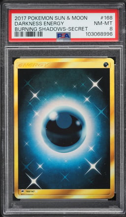 2017 Pokemon Sun & Moon Burning Shadows SEC Darkness Energy #168 PSA 8 NM-MT