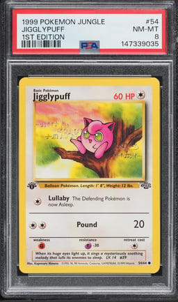 1999 Pokemon Jungle 1st Edition Jigglypuff #54 PSA 8 NM-MT