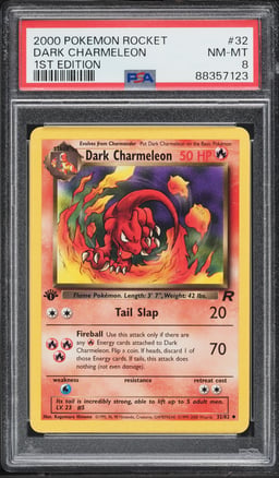 2000 Pokemon Team Rocket 1st Edition Dark Charmeleon #32 PSA 8 NM-MT