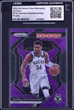 2023 Panini Prizm Monopoly All-Stars Purple Giannis Antetokounmpo #PS5 CGC AUTH