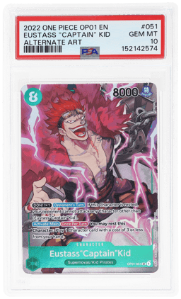 2022 One Piece Romance Dawn Alternate Art Eustass Captain Kid #OP01051 PSA 10
