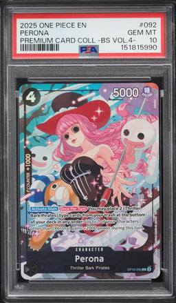 2025 One Piece Premium Best Selection Vol 4 Alt Art Perona #OP10-092 PSA 10 GEM MINT