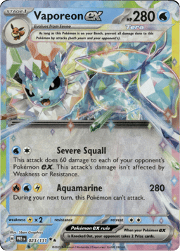 2025 Vaporeon ex #23 Prismatic Evolutions