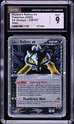 2005 Pokemon EX Deoxys Holo Rocket's Raikou ex #108 CGC 9 MINT