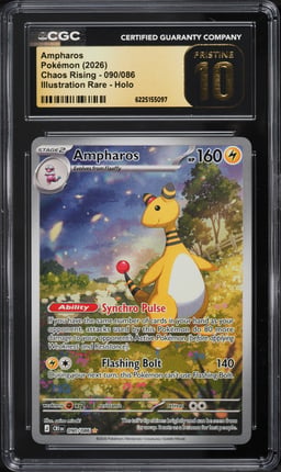 2026 Pokemon Mega Evolution Chaos Rising IR Ampharos #90 CGC 10 PRISTINE