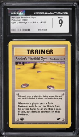 2000 Pokemon Gym Challenge 1st Edition Rocket's Minefield Gym #119 CGC 9 MINT