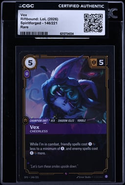 2026 Riftbound League Of Legends LoL Spiritforged Vex #146 CGC AUTH