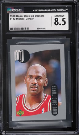 1998 Upper Deck MJ Stickers Michael Jordan #112 CGC 8.5 NM-MT+