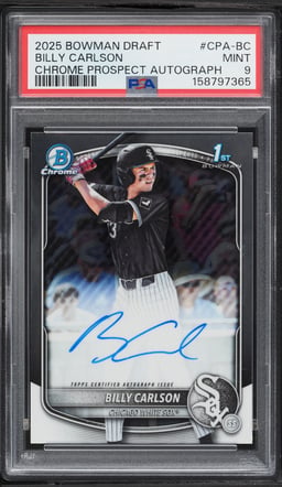 2025 Bowman Chrome Draft Billy Carlson PROSPECT AUTO #CPA-BC PSA 9 MINT