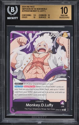 2024 One Piece Emperors In the New World Leader Monkey D. Luffy #OP09061 BGS 10 PRISTINE