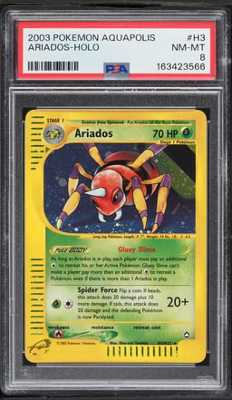 2003 Pokemon Aquapolis Holo Ariados #H3 PSA 8 NM-MT