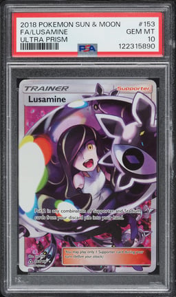 2018 Pokemon Sun & Moon Ultra Prism Full Art Lusamine #153 PSA 10 GEM MINT