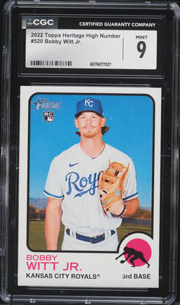 2022 Topps Heritage High Number Bobby Witt Jr. ROOKIE #520 CGC 9 MINT