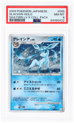 2009 Pokemon Shaymin Lv X Collection Pack Holo Glaceon #5 PSA 8