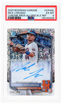 2025 Bowman Chrome Prospect Autograph Speckle Refractor Nick Lorusso #CPANL 234/299 PSA 6