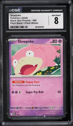 2026 Pokemon Mega Evolution Promo Pitch Black Slowpoke #86 CGC 8 NM-MT