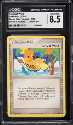 2004 Pokemon Black Star Promo World Championships Unstamped Tropical Wind #26 CGC 8.5 NM-MT+