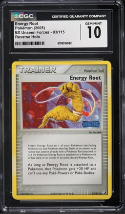 2005 Pokemon EX Unseen Forces Reverse Holo Energy Root #83 CGC 10 GEM MINT