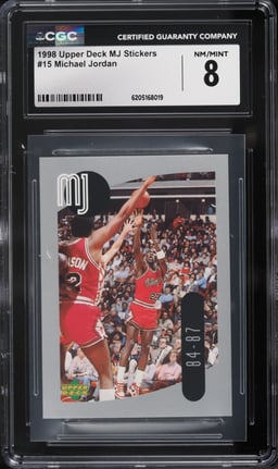 1998 Upper Deck MJ Stickers Michael Jordan #15 CGC 8 NM-MT