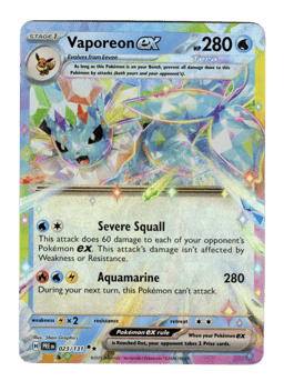 2025 Vaporeon ex #23 Prismatic Evolutions