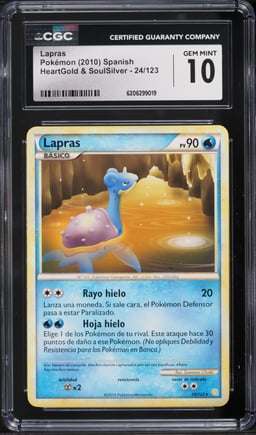 2010 Pokemon Spanish Heartgold & Soulsilver Lapras #24 CGC 10 GEM MINT