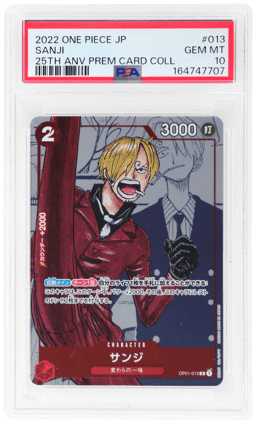 2022 One Piece Premium Collection 25th Anniversary Japanese Sanji #OP01013 PSA 10