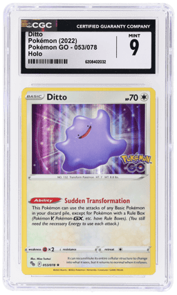 2022 Pokemon Go Holo Ditto #53 CGC 9