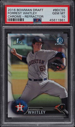2016 Bowman Chrome Draft Refractor Forrest Whitley PROSPECT #BDC55 PSA 10 GEM MINT