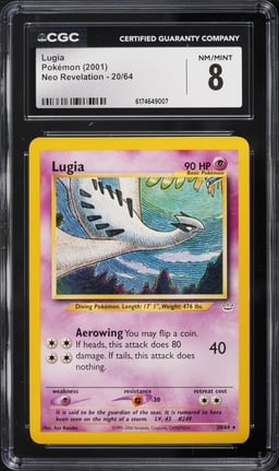 2001 Pokemon Neo Revelation Lugia #20 CGC 8 NM-MT