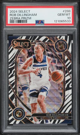 2024 Select Courtside Zebra Prizm Rob Dillingham ROOKIE #288 PSA 10 GEM MINT
