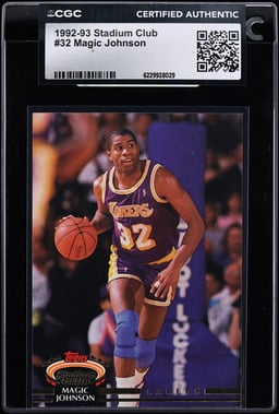 1992 Stadium Club Basketball Magic Johnson #32 CGC AUTH