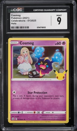 2021 Pokemon Sword & Shield Celebrations Holo Cosmog #13 CGC 9 MINT