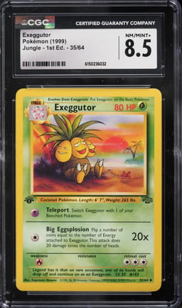 1999 Pokemon Jungle 1st Edition Exeggutor #35 CGC 8.5 NM-MT+