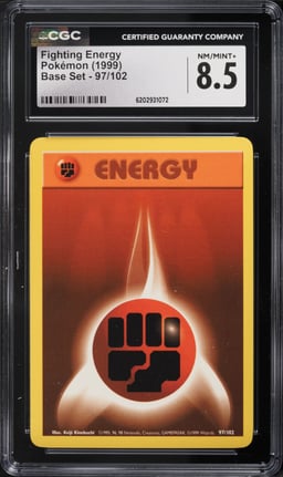 1999 Pokemon Base Set Fighting Energy #97 CGC 8.5 NM-MT+