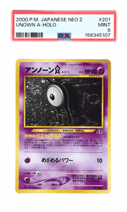 2000 Pokemon Neo 2 Crossing the Ruins Japanese Holo Unown A #201 PSA 9