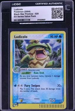 2004 Pokemon Black Star Promo EX Series Value Pack Ludicolo #20 CGC AUTH
