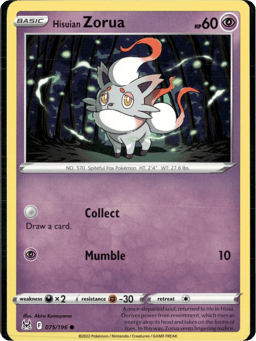 2022 Hisuian Zorua #75 Lost Origin