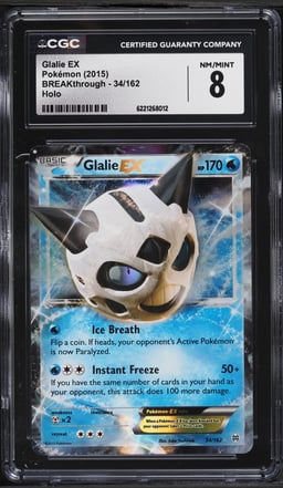 2015 Pokemon XY BREAKthrough Holo Glalie EX #34 CGC 8 NM-MT