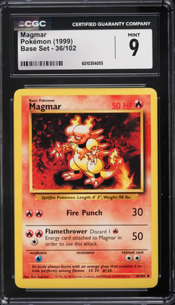 1999 Pokemon Base Set Magmar #36 CGC 9 MINT