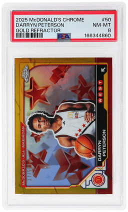 2025 Topps Chrome Mcdonald's All American Gold Refractors Darryn Peterson #50 21/50 PSA 8