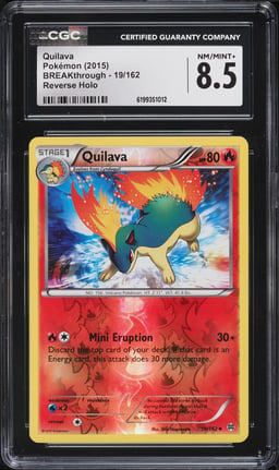 2015 Pokemon XY BREAKthrough Reverse Holo Quilava #19 CGC 8.5 NM-MT+