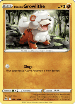 2022 Hisuian Growlithe #83 Lost Origin